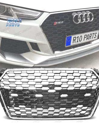 GRIGLIA AUDI A4 B9 15-19 LOOK RS4 CROMATO NERO PDC