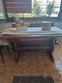 Set tavolo e panche in legno artigianale