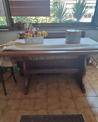 Set tavolo e panche in legno artigianale