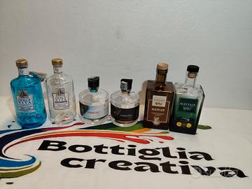 SET DI 3 COPPE DI GIN DIVERSE 6 BOTTIGLIE VUOTE 