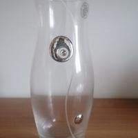 Vaso di cristallo e vetro soffiato con argento