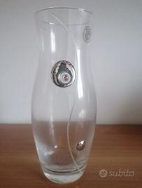 Vaso di cristallo e vetro soffiato con argento