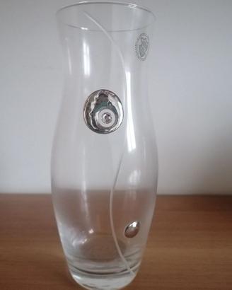 Vaso di cristallo e vetro soffiato con argento