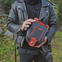 Marsupio borsello da gamba moto cinghie pelle