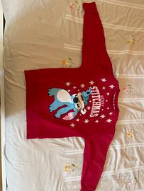 felpa per bimbe natalizia stitch