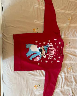 felpa per bimbe natalizia stitch