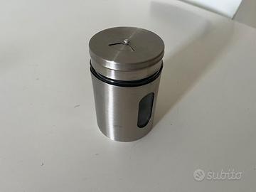 6 vasi spezie 100 ml vetro acciaio con dosatore