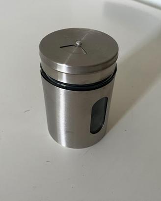 6 vasi spezie 100 ml vetro acciaio con dosatore
