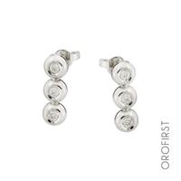 Orecchini trilogy in oro bianco e diamanti 0,24ct