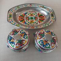 Set ciotoline e vassoio Meenakari arte indiana