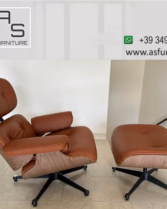 Poltrona Lounge Chair Eames Ottoman pelle NUOVA