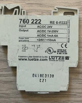 Relè LUETZE 760222 RE-6-0222