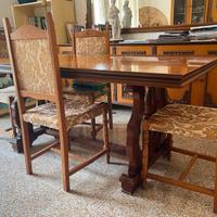 Tavolo in legno stile Liberty con 6 sedie - Matera