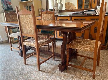 Tavolo in legno stile Liberty con 6 sedie - Matera