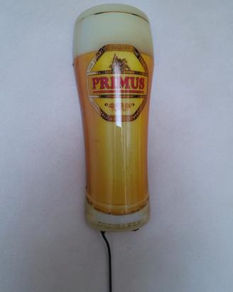 insegna  da parete al neon della PRIMUS BEER 