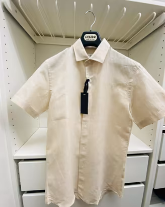 Camicia Exté uomo 100% lino beige M nuova
