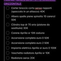 Pezzi per aprilia sr seconda serie, yamaha aerox