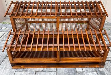 Voliera gabbia legno uccelli richiamo 95x59 h60