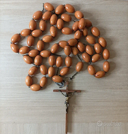 Rosario da muro gigante legno vintage 160 cm