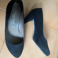 Scarpe col tacco nere n. 38 con interno in pelle