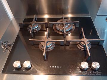 piano cottura da incasso in vetro a gas 