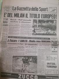 La Gazzetta dello Sport: Milan - Benfica 23/5/1963