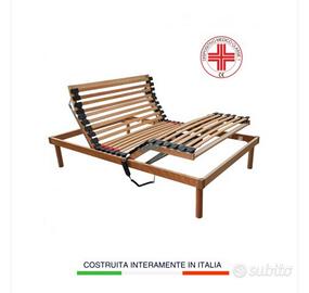 rete in doghe in legno elettrica con materasso