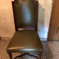 Set si quattro poltroncine in ecopelle verde