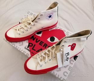 New CONVERSE Comme des GARCONS PLAY Bn/Avorio 44 
