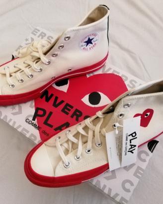 New CONVERSE Comme des GARCONS PLAY Bn/Avorio 44 