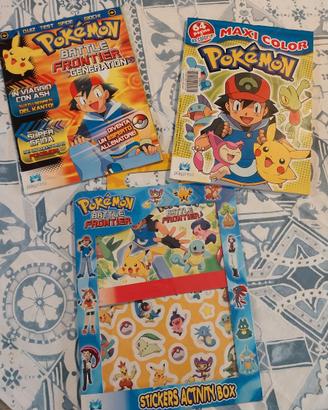 Stickers +album da colorare e giochi Pokemon