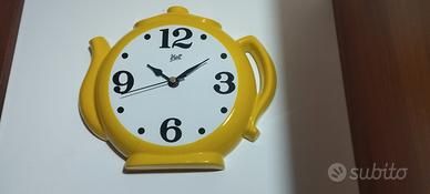 Orologio da parete retrò vintage ceramica gialla