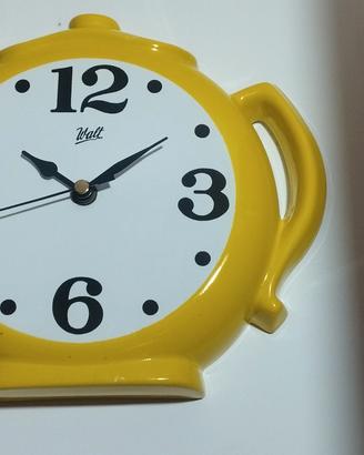 Orologio da parete retrò vintage ceramica gialla
