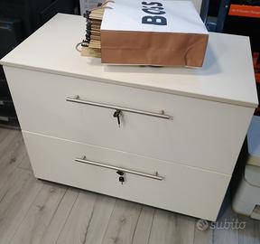 mobile cassettiera bianca port document con chiavi