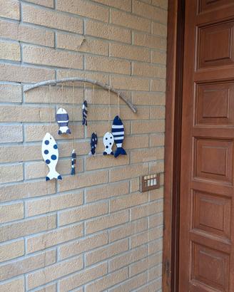 Decorazione da parete,pesci in argilla. 