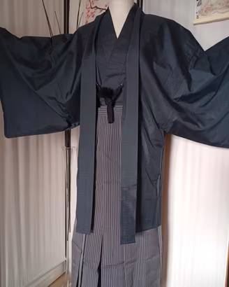 kimono giapponese uomo+Haori+haorihimo+hakama 
