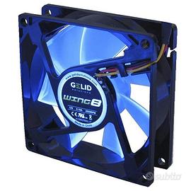 VENTOLA CASE PC GELID WING 8 cm BLU UV REACTIVE