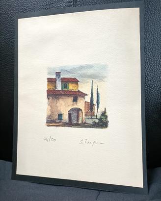 S. Turpini Casale e Cipressi Incisione/Grafica