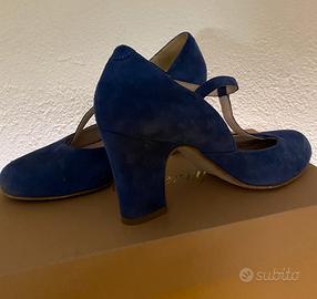 Scarpe blu con tacco