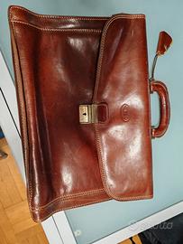 Cartella porta documenti, vera pelle, vintage