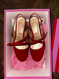 H23 scarpe vernice rossa fatte a mano