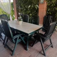 tavolo + sedie + carrello portavi arredo giardino 