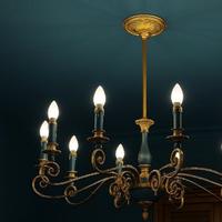 Lampadario antico in ottone restaurato – 10 luci