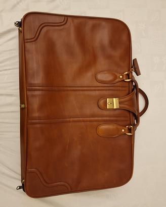 set di 3 valigie in cuoio anni 80
