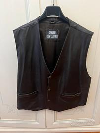 Gilet vintage uomo in pelle