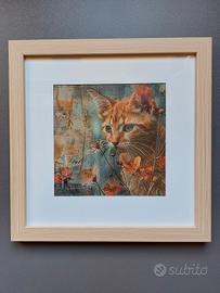 stampa con cornice gatto