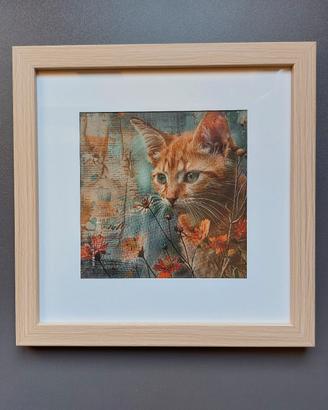 stampa con cornice gatto
