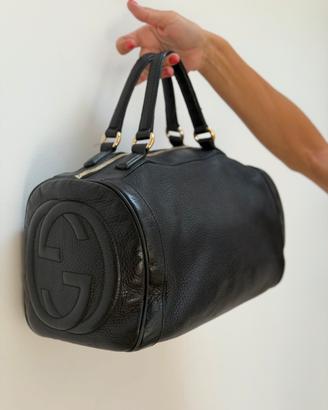 Bauletto Gucci Soho Boston in Pelle Martellata