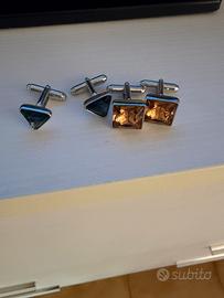 2 coppie di gemelli Swarovski come nuovi