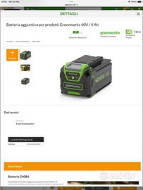 Batteria 40V per attrezzi  Greenworks
